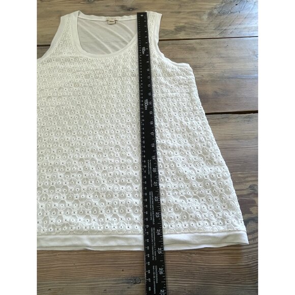 J.Crew Eyelet Lace Tank Top Womens S White Modal Cotton Blend Cottage Core - Picture 6 of 6